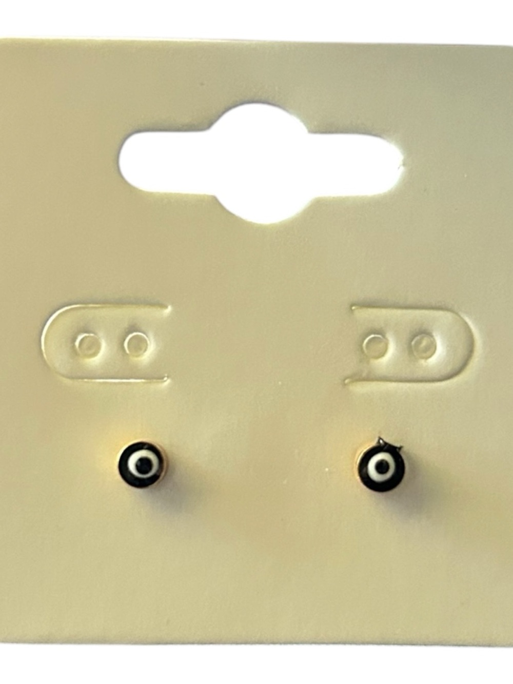 NWOT Pretty Bird Jewelry Black and White Evil Eye Stud Earrings